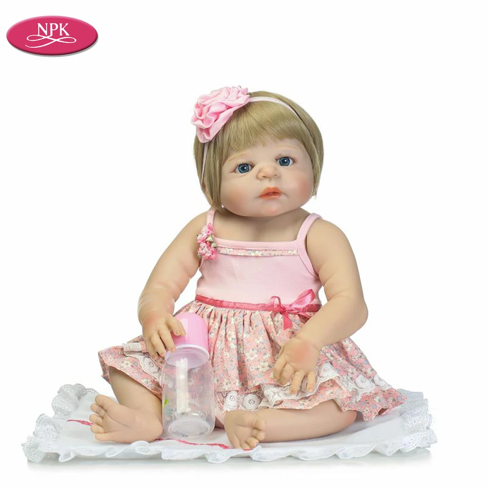 

NPK Lifelike Newborn Girl Babies Dolls Full silicone Reborn Baby Girls Dolls For Child Bathe Shower Bedtime Toy Doll Collection