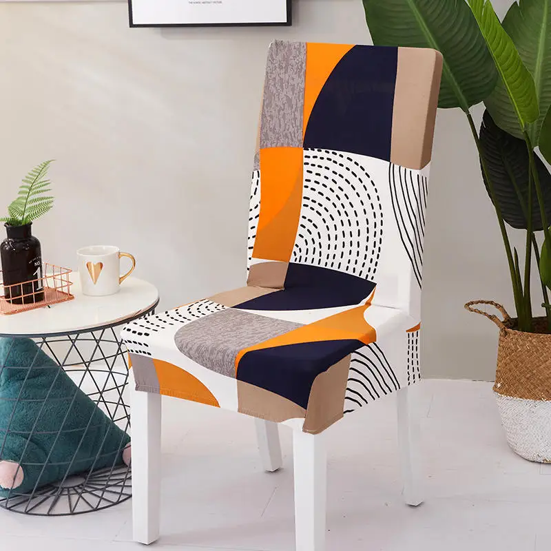 Эластичные чехлы на кресла из спандекса для столовой, эластичные чехлы для сидений, защитный чехол для стула, универсальный чехол для ресторана - Цвет: colour21