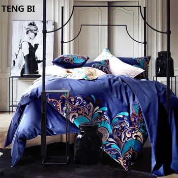 

2016 New 100% cotton tribute embroidery bedding set queen king bed set Egyptian cotton home textile bedspread