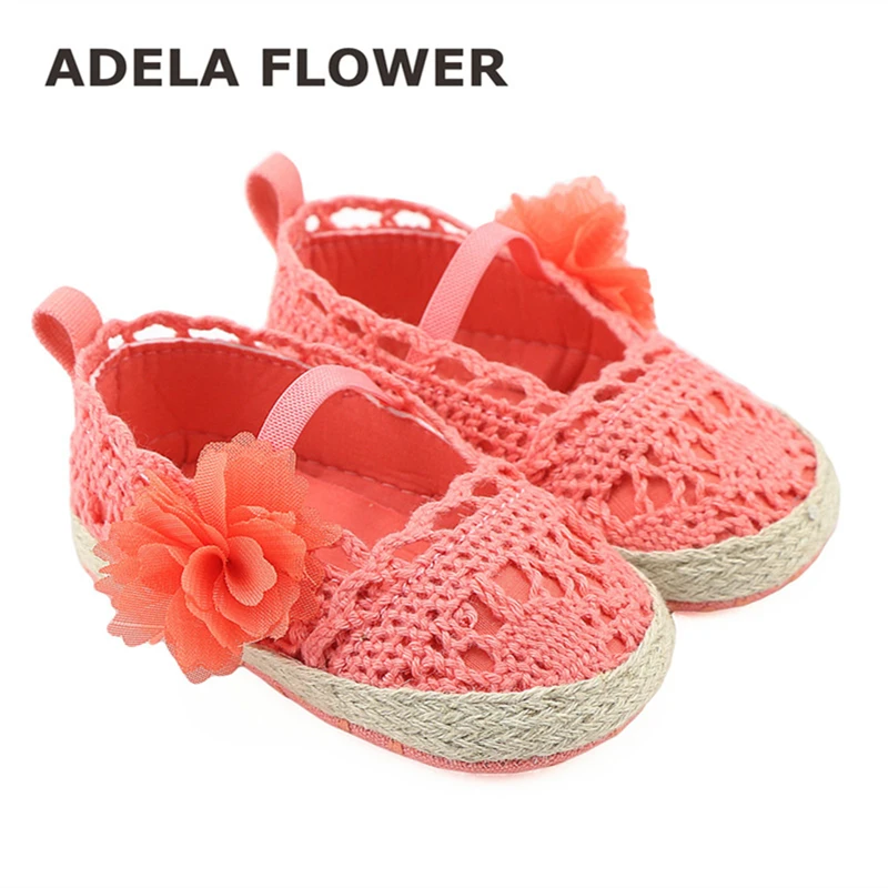 Crochet Corail Landau Chaussures Espadrille Sandales Dentelle Enfant En Bas Age Princesse Nouveau Ne Bebe Filles Prewalker Fleur Chaussures A Tricoter Chaussures Aliexpress