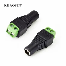 DC Мощность Гнездовой разъем Jack адаптер Разъем 2,1x5,5 мм KS для CCTV одноцветный светодиодный полосы 5050 3528 5630 3014 SMD