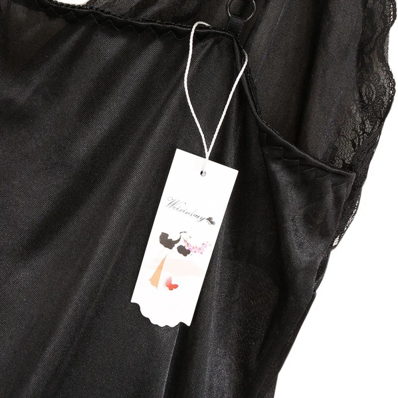Сексуальные женские шелковые кружевные ночные сорочки с v-образным вырезом на тонких бретелях ночная рубашка ночное белье