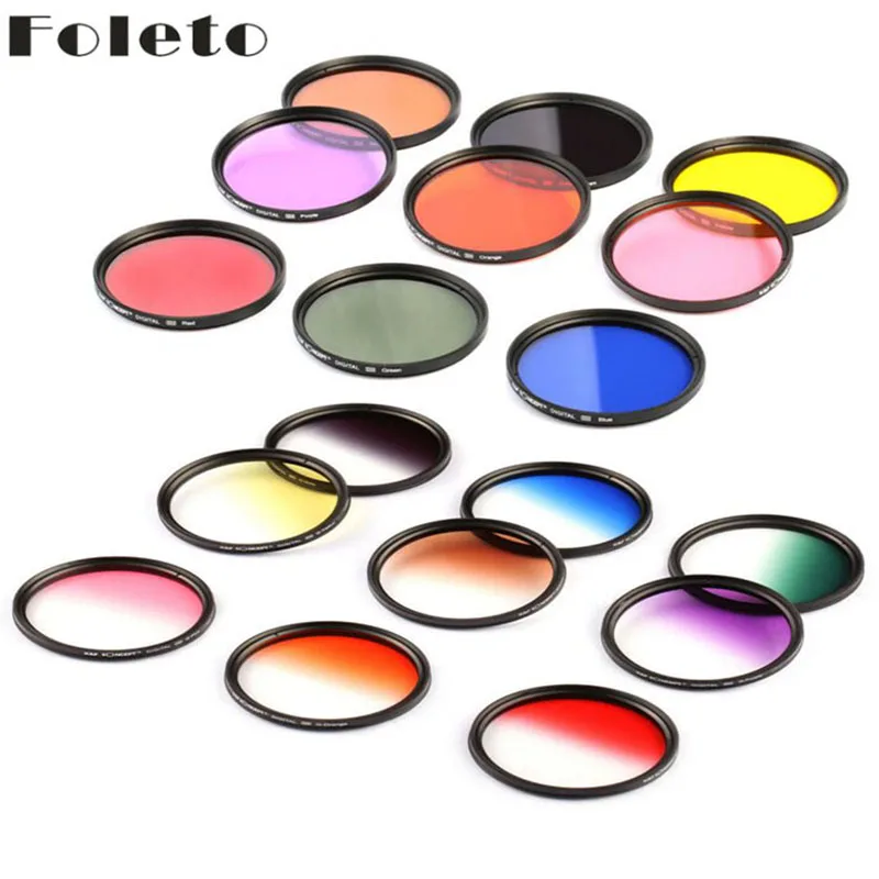 Graduated Gradual Full Color Filter Blue Red Orange Grey Purple Yellow