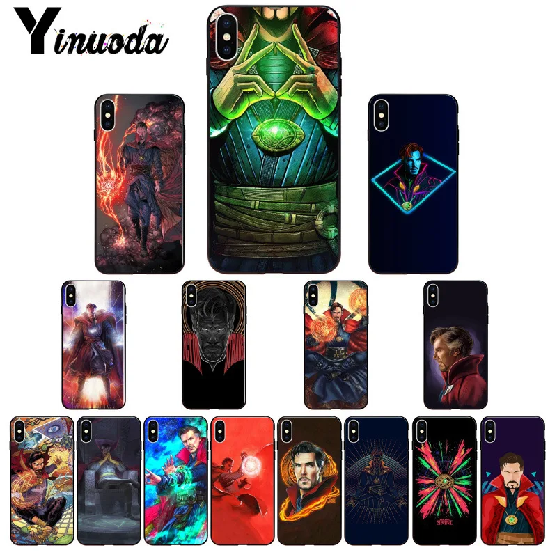 11pro MAX Marvel Doctor Strange Black TPU Мягкий резиновый чехол для телефона iPhone 5 5Sx 6 7 7plus 8 8Plus X XS XR |