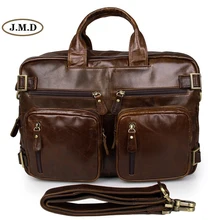Augus классический дизайн из натуральной винтажной кожи мужской портфель многофункциональная сумка мульти-Compart мужской t дизайн, сумка-мессенджер 7026C