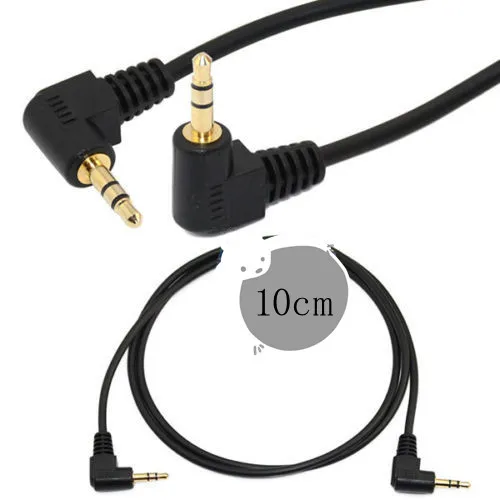 

10CM 3.5mm right angle mini plug stereo audio Headphone Extension cable