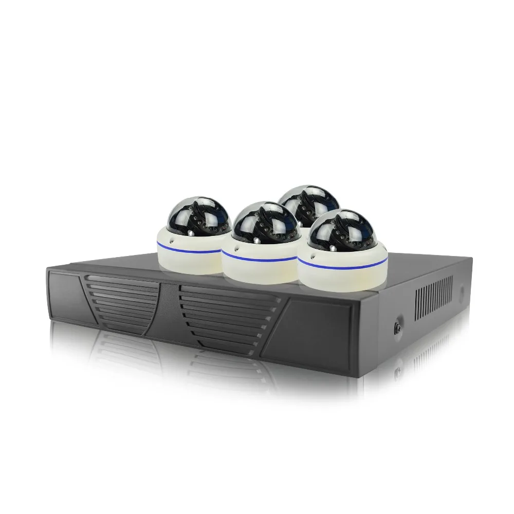 Indoor 4CH Sony IMX323 2.0MP Dome IP Camera Kit H.265 with 8ch NVR Onvif Private Protocol CCTV System Network P2P Remote View