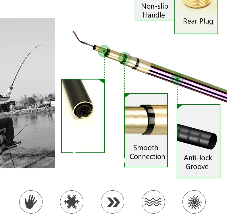 pit pólo de pesca alta carbono superhard