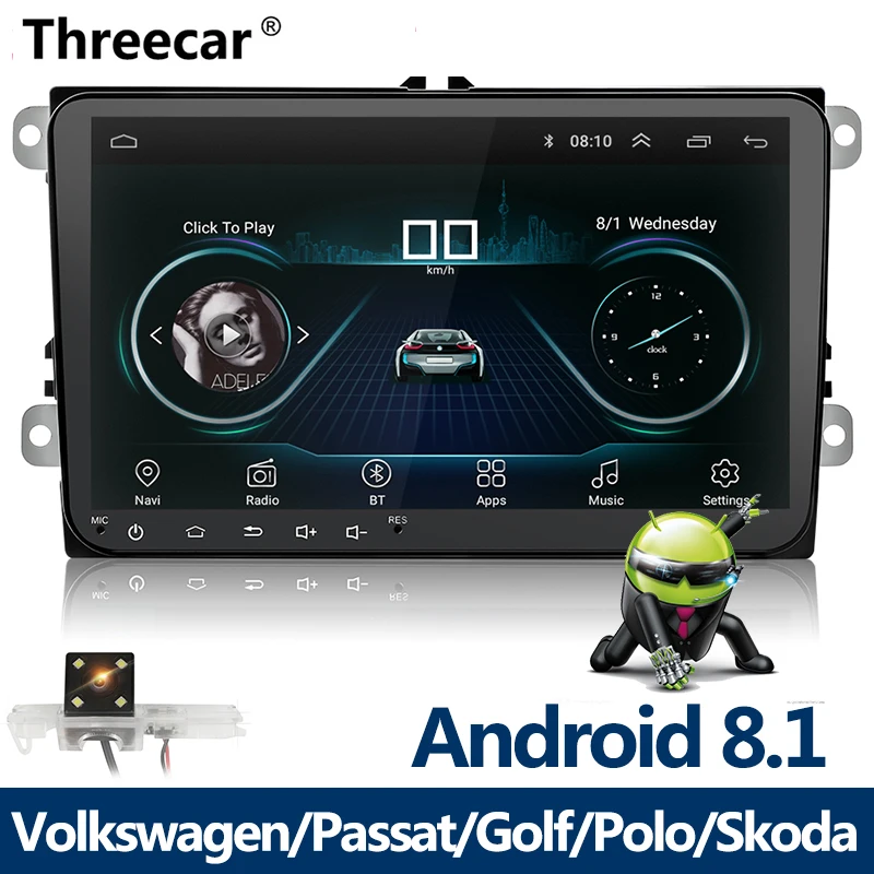 New 9 inch Car Multimedia Player Android 8 GPS Auto radio 2 Din USB For Volkswagen/VW/ Passat/POLO/GOLF/Skoda/Seat/Leon Radio