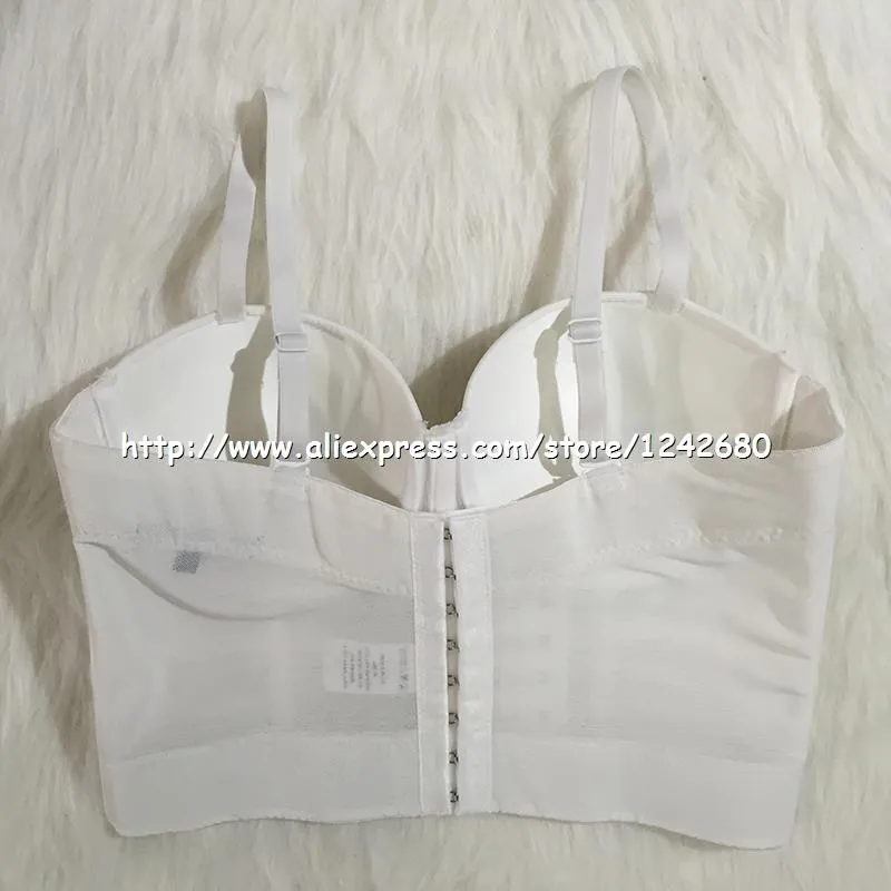 She'smoda Сетки Push-Up Bralet Для женщин корсет бюстье бюстгальтер ночного клуба вечерние укороченные топ, жилет плюс Размеры