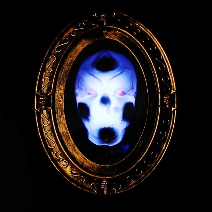 Костюмы на Хэллоуин, тайная комната, реквизит, дом-призрак, ужас, скелет, контроль звука, волшебная Индукционная фоторамка, зеркало - Цвет: Насыщенный сапфировый