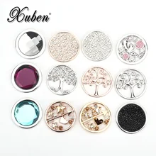 Xuben 33 мм Монета для 35 мм монета ожерелье кулон смешанный цвет стиль черный синий, красный кристалл