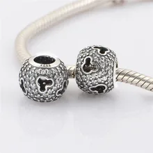 Mouse silates подвески из стерлингового серебра 925 прозрачные бусины из циркона для женщин подходит для оригинальных браслетов DIY Шарм серебро 925 ювелирные изделия