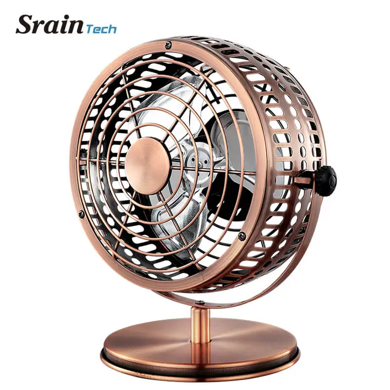 Vente SrainTech Portable DC 5 V Petit Bureau USB 3 Lames De Refroidissement Fan Vintage USB Mini Ventilateurs USB Ventilateur D ordinateur Portable Deux Vitesse ajustement