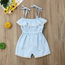 Летний комбинезон без рукавов с кисточками и оборками для маленьких девочек; комбинезоны для девочек; одежда