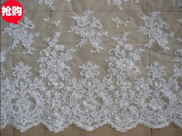 material de encaje blanco apagado de la boda/iovry, tela del bordado