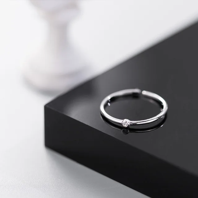 MloveAcc Anti-allergy Original 925 Sterling Silver Wedding Couples Rings Smooth Simple CZ Engagement Ring for Men and Women