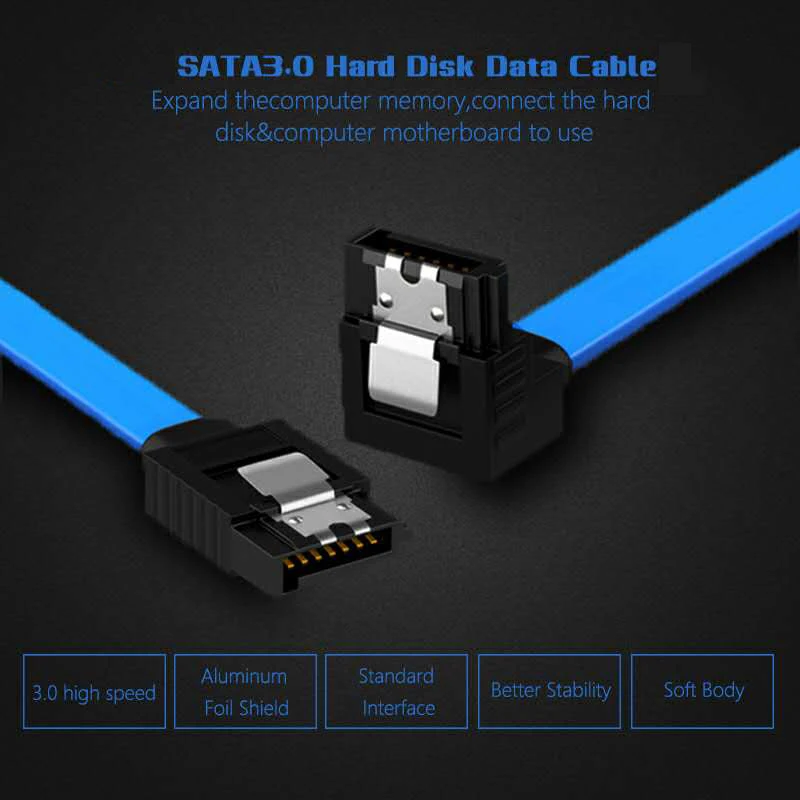 SATA Cable 3.0 to Hard Disk SSD adapter HDD cable Straight 90 Degree