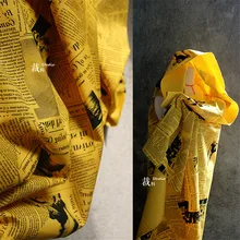 45 см* 145 см/шт. Желтая газетная ткань Холщовая Сумка Хлопок креативная Дизайнерская одежда ткани