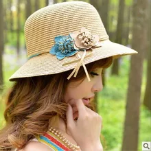 Корейский модный стиль шляпы от солнца бант цветы уличная летняя пляжная шляпа шляпы доступно больше цветов шляпы от солнца