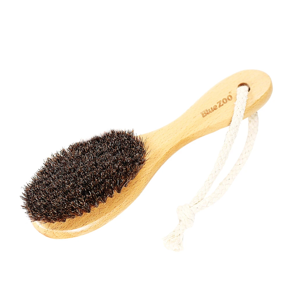 Длинная Деревянная ручка борода усы лицевая щетка для шерсти Стиль придающая форму щеточка для мужчин - Цвет: Wood