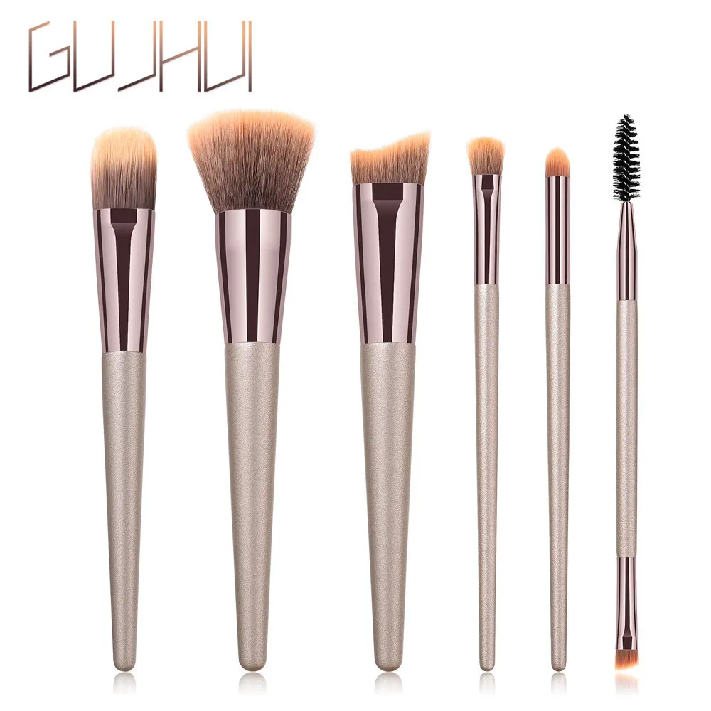 Gujhui Профессиональный Роскошные Pincel де maquillaje 6 шт. макияж расчёски для волос набор