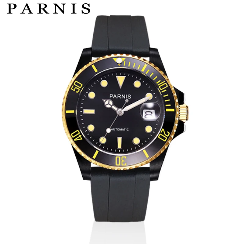 

Parnis Automatic Mechanical Watch Men Diving Watches mekanik erkek kol saati reloj automatico 2019