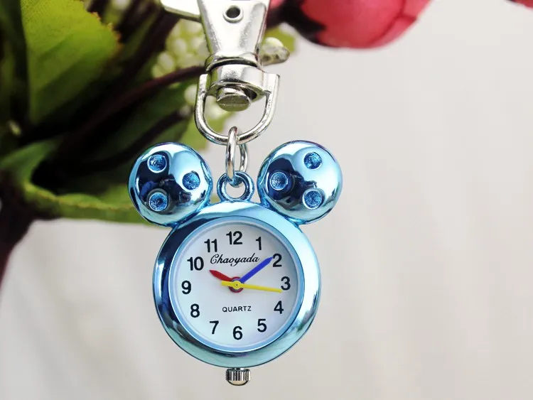 В форме милых мультяшных Животных Карманные Fob часы винтажные Ретро ожерелье Кварцевые часы с цепочкой для ключей