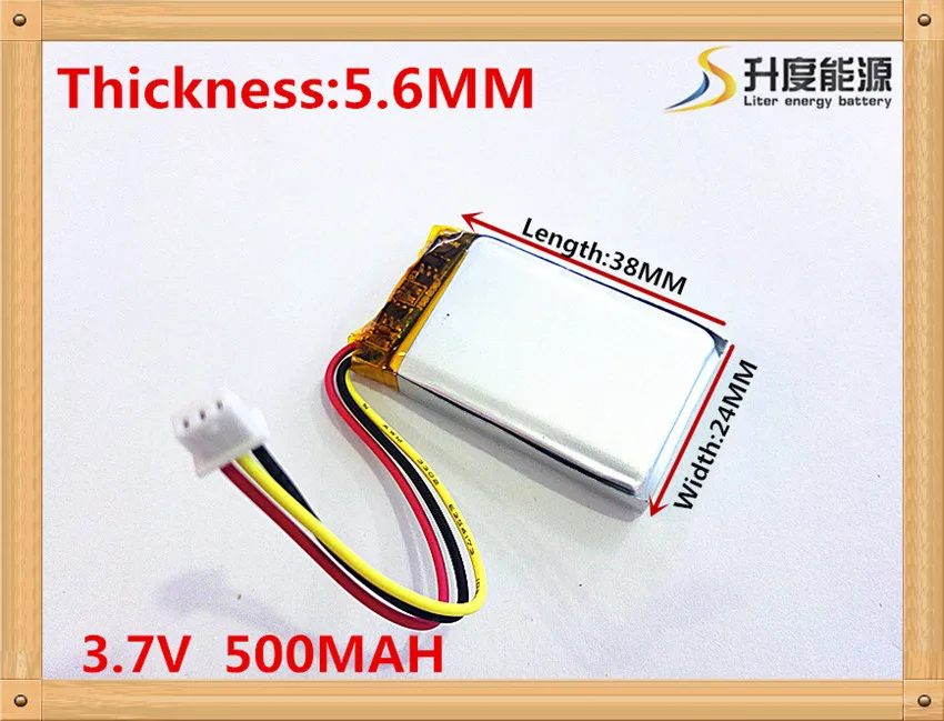 

Polymer lithium battery 3.7 V, 562438 500MAH can be customized wholesale