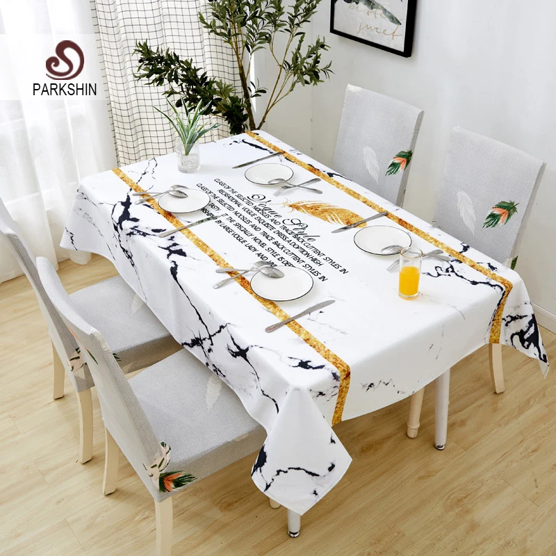 

Parkshin New Wholesale Nordic Waterproof Tablecloth Home Kitchen Rectangle Table Cloths Party Banquet Dining Table Cover 4 Size