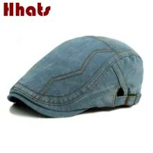 Зимняя и Весенняя джинсовая кепка-берет для мужчин и женщин, винтажная джинсовая кепка с плоским козырьком от солнца, регулируемая простая Кепка для мужчин и женщин