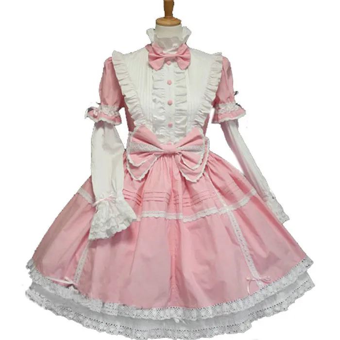 

Pink Blue Black Cotton Multilayer Sweet Lolita Dress Halloween Cosplay Dresses Anime Love Live Costume