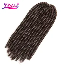 Лидия для женщин синтетический Сенегальский твист плетение волос наращивание 1"-24" Гавана твист вязание крючком защелка крюк Коробка коса волос