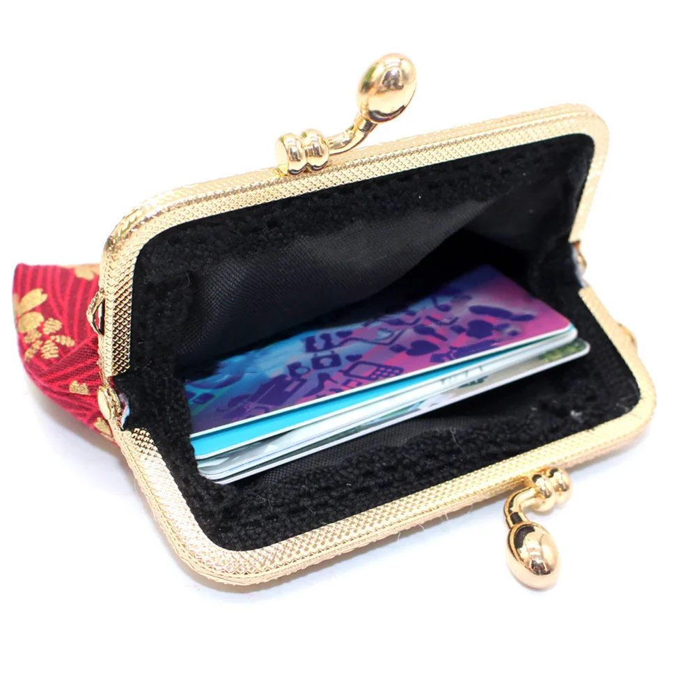 Модные женские красочные цветок ткань портмоне Cash держатель для карт мини кошелек
