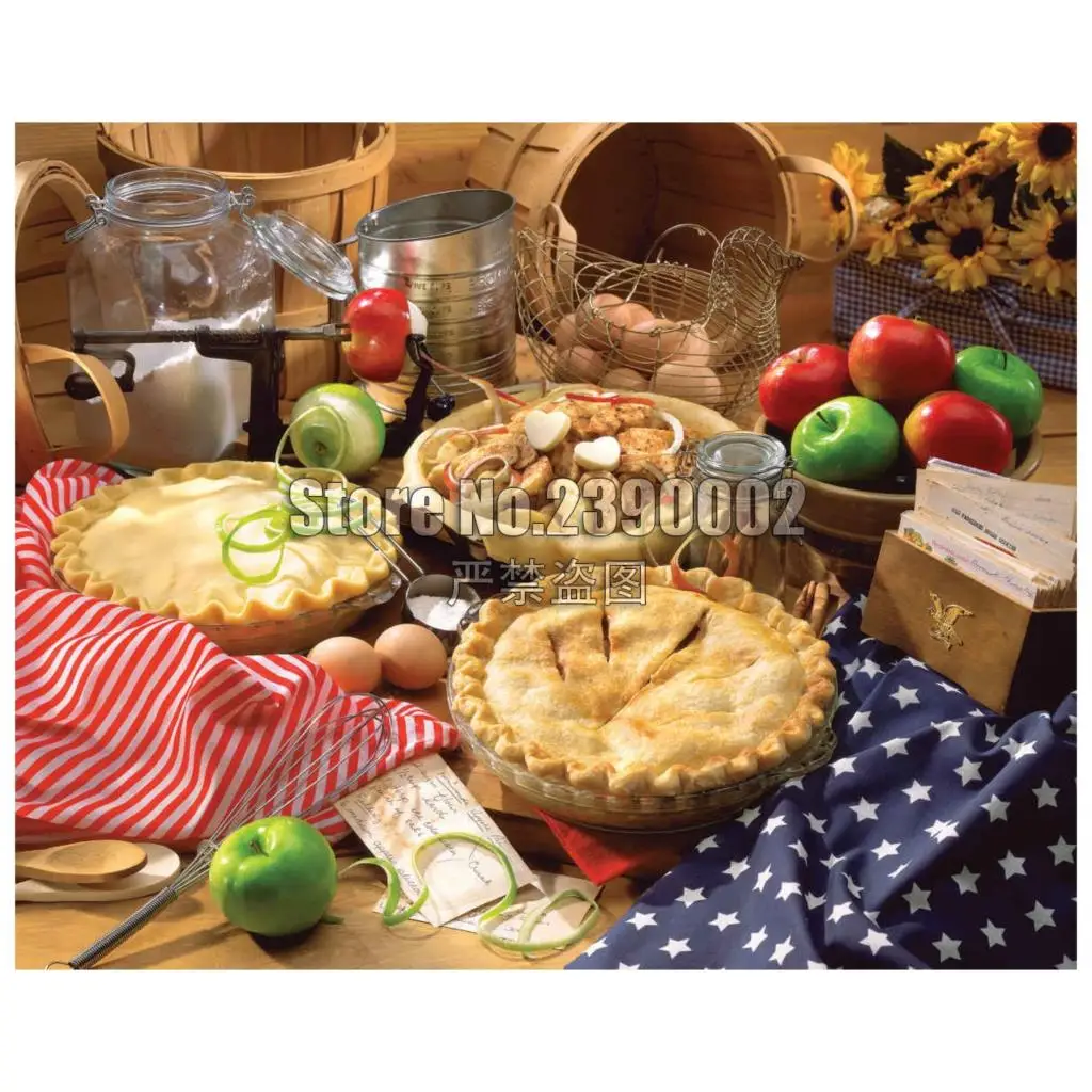 

Food & Drink Thanksgiving Diy Diamond Painting Apple Pie Art Diamond Embroidery Full Drill Needlework Rhinestone Mosaic Picture