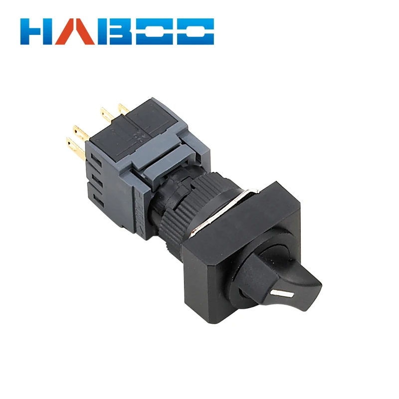 

10pcs/lot HABOO dia.16mm 3 positions selector push button switch 2NO+2NC rotary selector switch