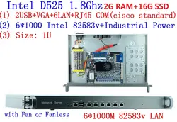 D525 1.8 ГГц с pci-e 1000 м 6*82583 В 1u сервера рос hirouters wayos на рос panabit hirouters сервер брандмауэр Оперативная память 2 г 16 г SSD