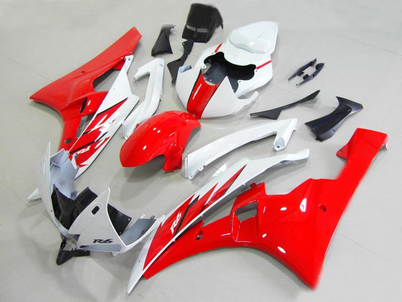 

Injection mold Fairing kit for YAMAHA YZFR6 2006 2007 YZF R6 06 07 YZF600 ABS Plastic White red Fairings set+gifts YG10