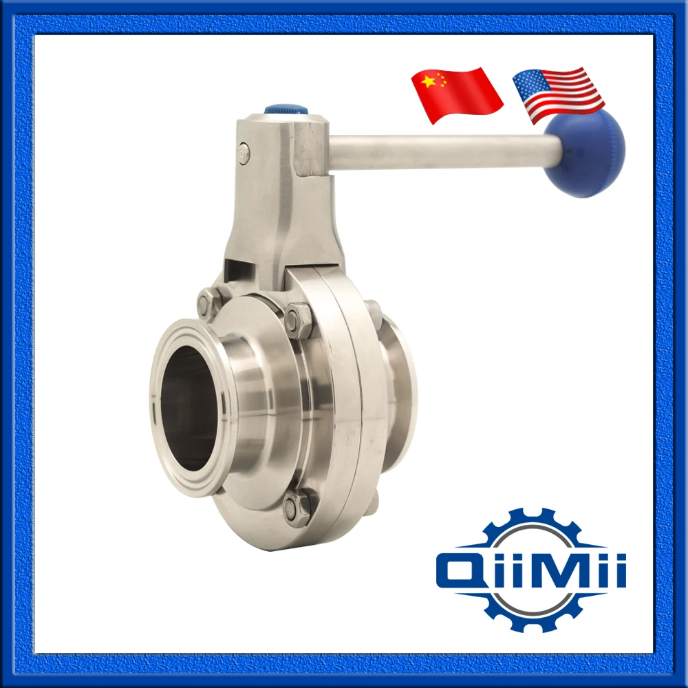 

1"Tri Clamp Sanitary Stainless Steel 304 Silicon Manual Handle Butterfly Valve