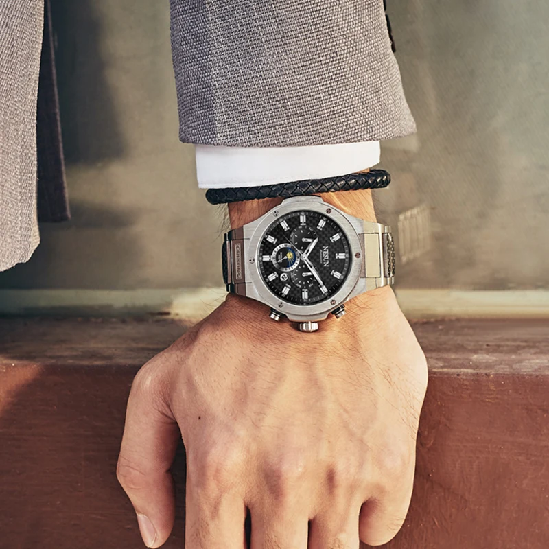 Fashion NESUN Men Automatic Mechanical Wristwatches 50M Waterproof Stainless Steel Watches Clock Relogio Masculino Luxury Brand Fashion NESUN Men Automatic Mechanical Wristwatches 50M Waterproof Stainless Steel Watches Clock Relogio Masculino Luxury Brand
