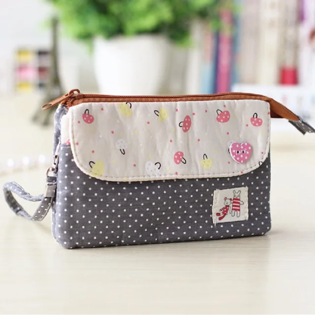 Cotton Women S Cosmetic Bags Female Makeup Organizer Handbags Cotton Women S Cosmetic Bags Female Makeup Organizer Handbags Mushroom Dot Printing Pouches Bolsos Bolsas Feminina