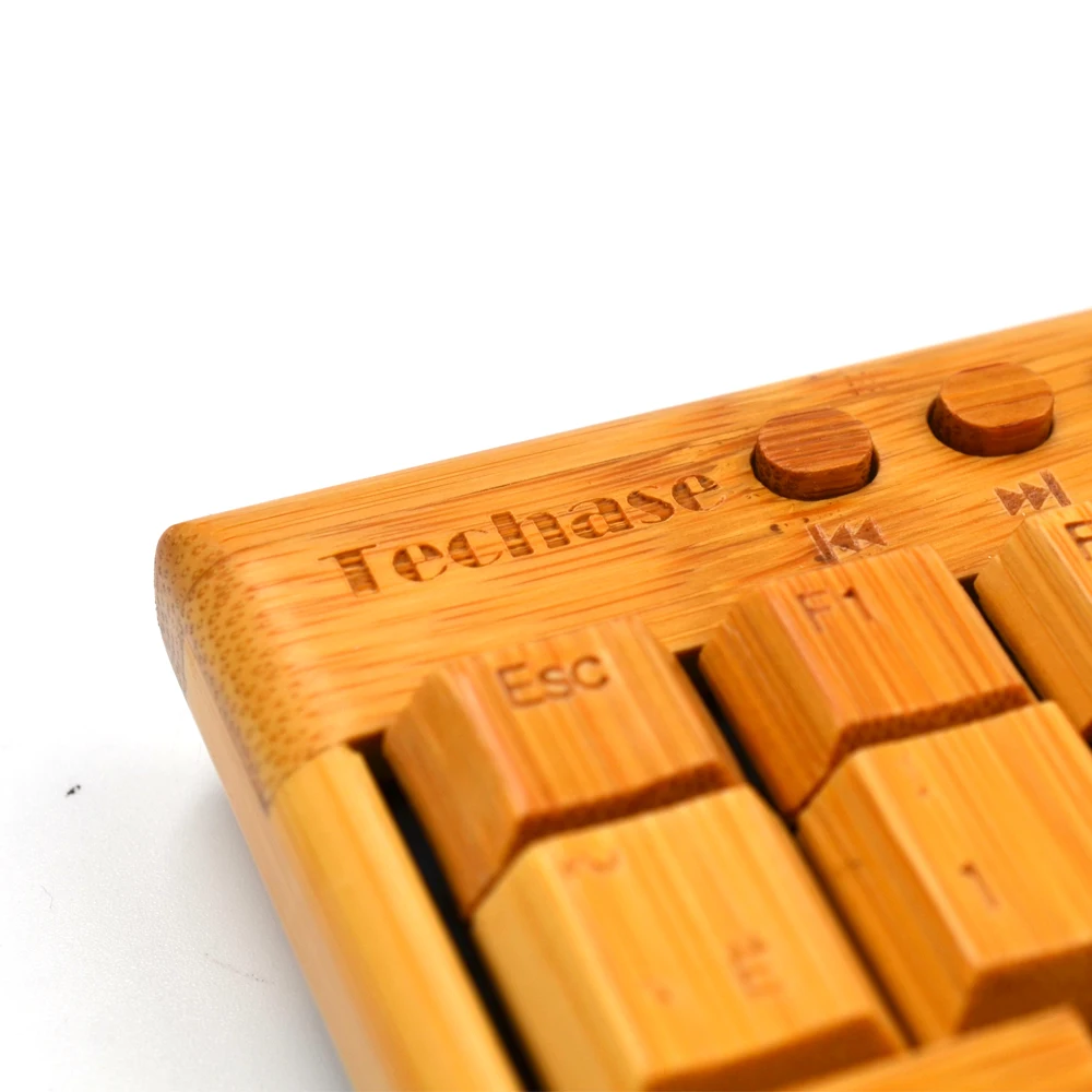 Клавиатура Techase с дизайном бамбука и руассианской версией Teclado E Mouse Sem Fio