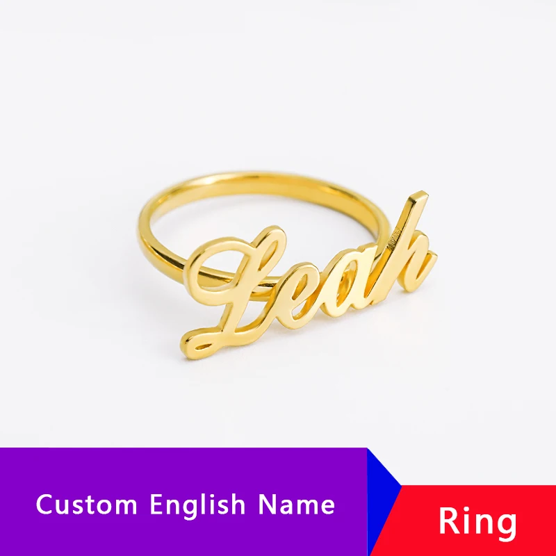 

Stainless Steel Custom Name Ring Anillos Personalized Custom Name Rings For Women Bijoux Custom Jewelry Accessories Name Ring