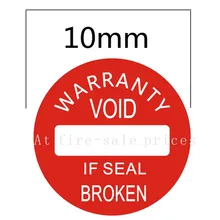 5000 шт./лот Гарантия уплотнение этикетка наклейка пустоту, если печать сломана, диаметр 1 см