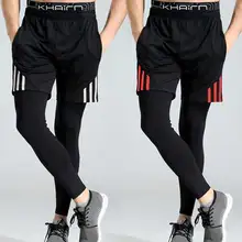 Для мужчин Фитнес Pro спортивные Gymming быстросохнущая Тренировки сжатия капри укороченные шорты для бодибилдинга бега тонкий Yogaing s63