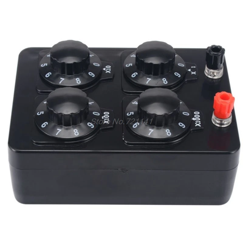  0-9999 Ohm Simple Resistance Box Precision Variable Decade Resistor Teaching Instrument Tool MAR20 - 32989657754