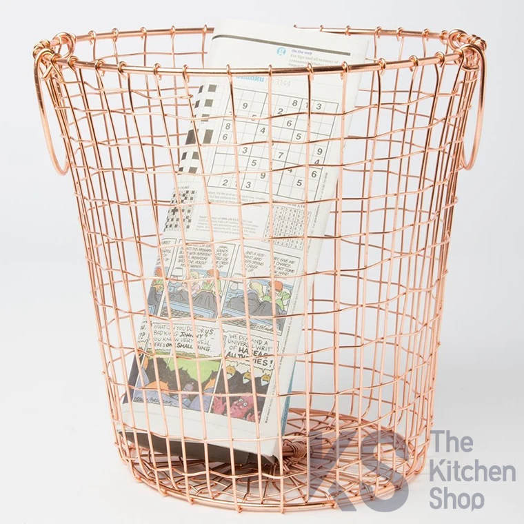 Home Nordic rose gold gold plated storage basket simple iron braided