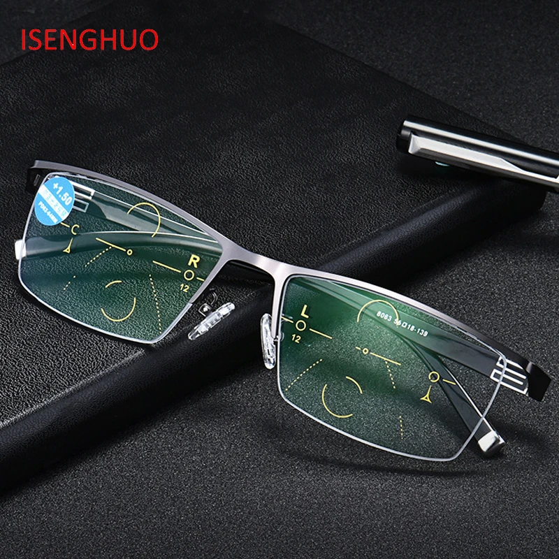 Isenghuo visão ajustável bifocal transição photochromic progressivo