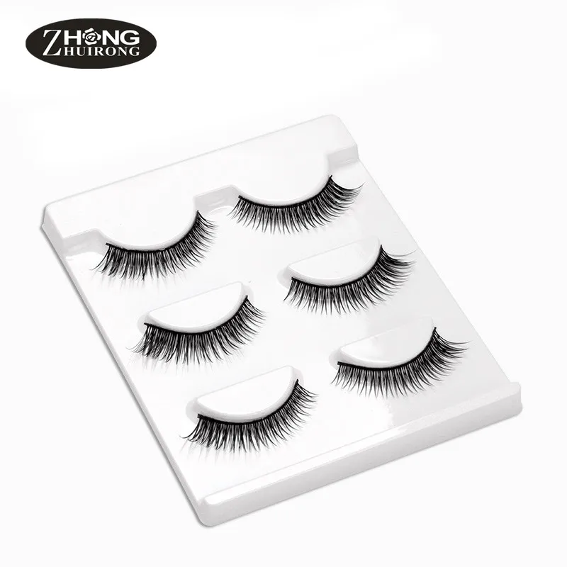 

3D False Eyelashes 3 Pairs Natural Handmade Eyes and Long Eyelash Extensions with Beautiful Boxes