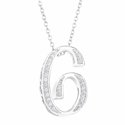 Lovecabin, Настоящее серебро, 925 пробы, цифра 7, 8, 9, ожерелье с кулоном для женщин, циркон, хорошее японское ожерелье с кулоном, цифра 1, 8 - Окраска металла: Silver 6 Necklace